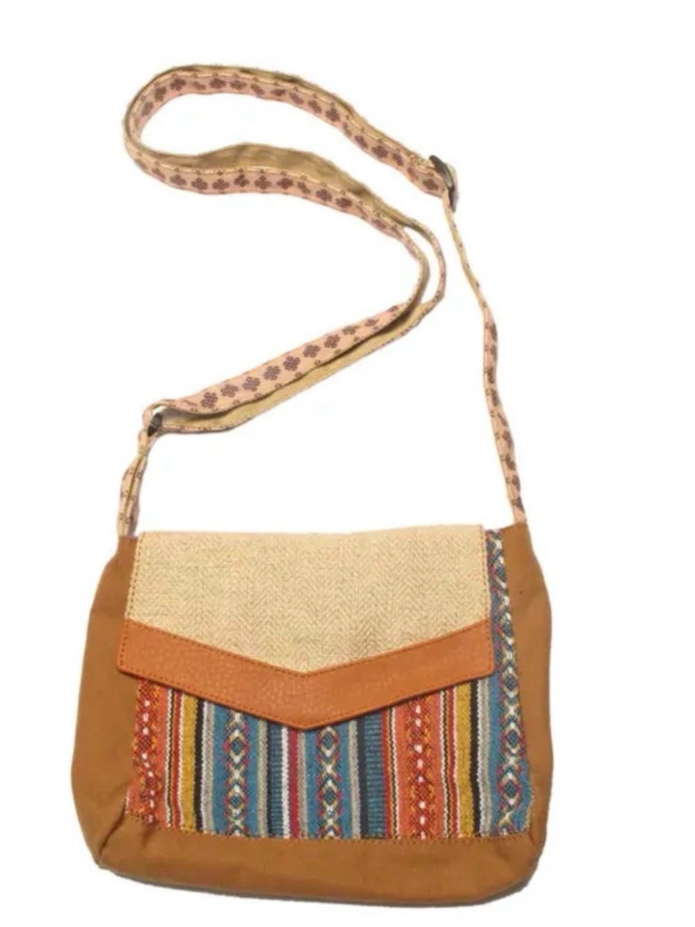 NWOT The Treasured Hippie Mixed Fabric Crossbody Bag